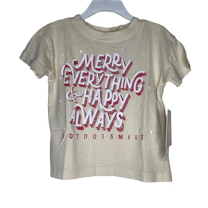 NEW Dot Dot Smile Christmas Merry Everything Happy Always Tee 8/10 - Picture 1 of 5