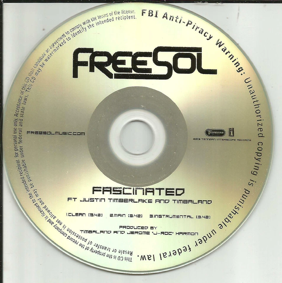 FREESOL с JUSTIN TIMBERLAKE очарованный чистый и инструментальный промо DJ CD сингл - Изображение 1 из 1