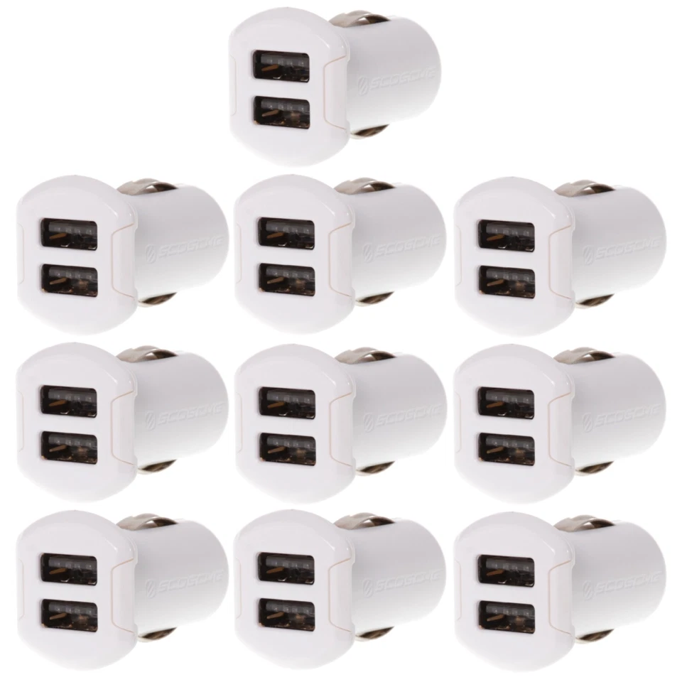 Scosche Revolt 2-Port USB Charger Dual 12W Watt 5V Volt Ports White (Pack of 10) - Image 1 of 4