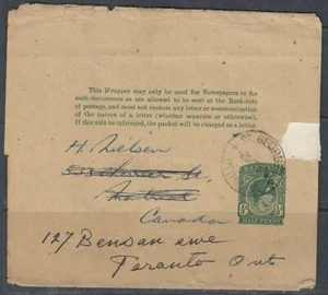 Bermuda - 1/2d King George VI Postal Wrapper to Canada - Picture 1 of 1
