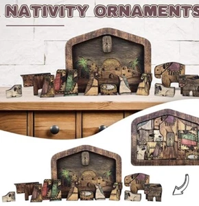 Nativity Jesus Puzzle Wood Burned Design Adults Kids US Seller Quick Ship New - Picture 1 of 6