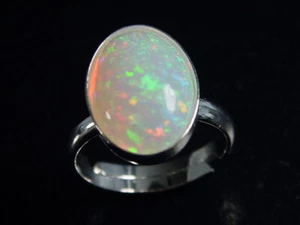 Opal Ring 3,65 Ct. oval Cabochon 925 Silber offen / jede Größe (4982t) - Bild 1 von 2