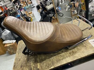 Comfort Flex Seat Harley Shovelhead FLH Electra Glide Buddy Spring Brown Vtg OEM - Picture 1 of 12