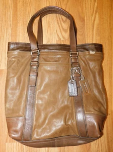 Coach Dark Brown Leather Bag Tote Purse, Large, Hang Tags - Picture 1 of 8