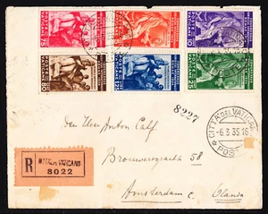 CIUDAD DEL VATICANO — SCOTT 41-46 — 1933 INT. JURADO. JUEGO DE CONGRESOS — USADO EN CUBIERTA — SCV $199+ - Imagen 1 de 2
