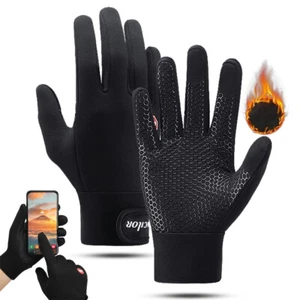 Winter Full Finger Cycling Gloves Windproof Touchscreen Warm Glove for Men Women - Picture 1 of 11