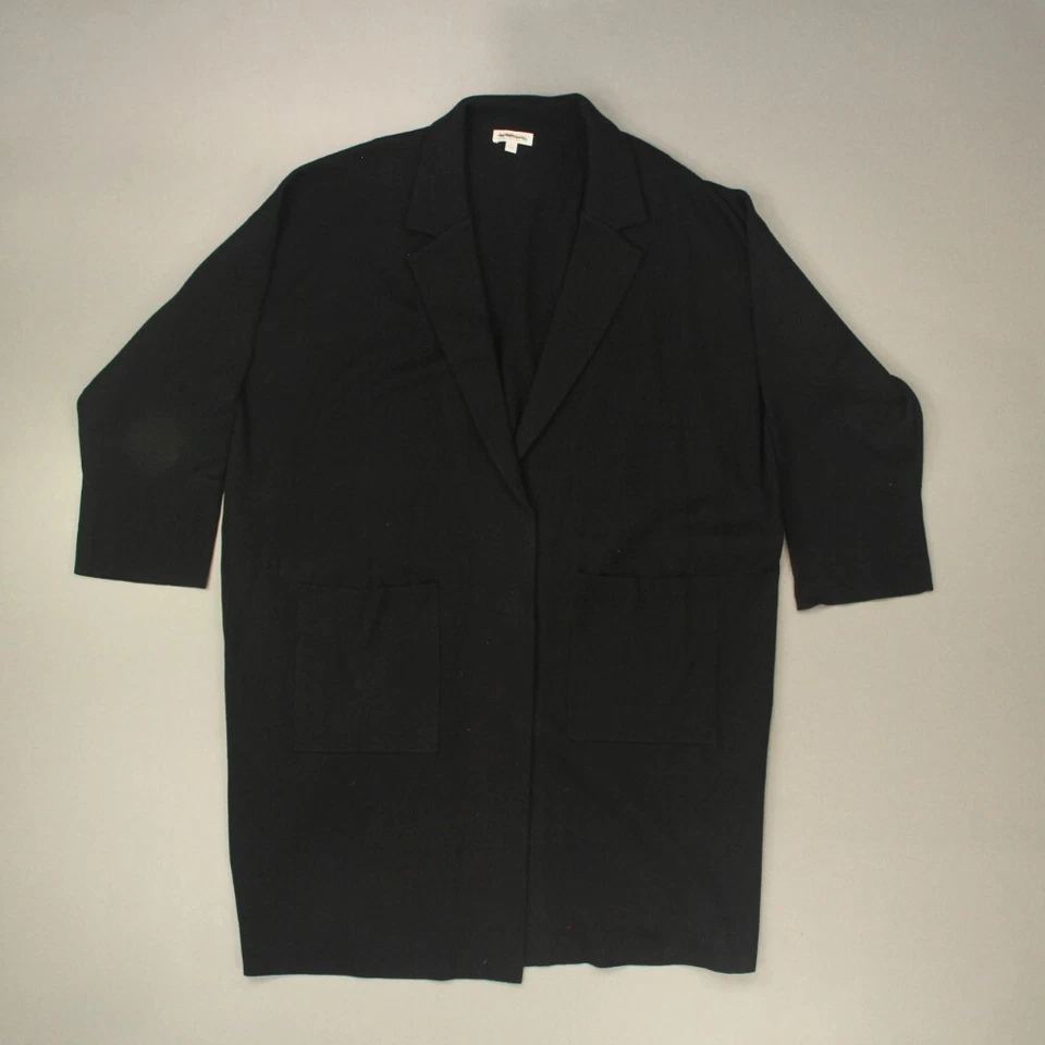 J Crew Women Merino Wool Blend Sweater Open Cardigan Plus Size 3X Black AD753 - Imagem 1 de 4