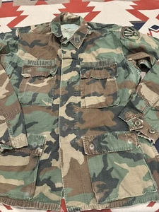 US Military Army Uniform Shirt Small Regular Combat Woodland Camo BDU Coat  - Picture 1 of 6
