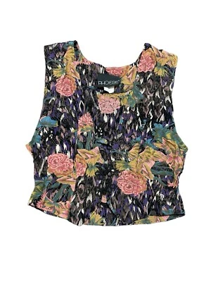 Chaleco Bohemio Floral Sin Mangas Rosa Morado Talla S/M De Colección Phoebe Mujer Foto 1 de 4