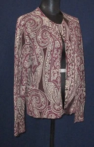 Cárdigan suéter Ann Taylor grande marrón berenjena crema cachemira para mujer - Imagen 1 de 7