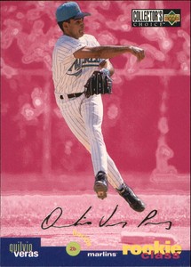 1995 Collector's Choice Silver Signature Marlins Baseball Card #8 Quilvio Veras