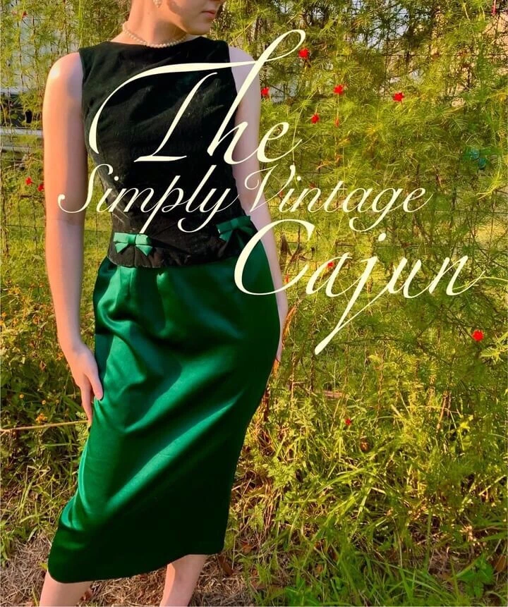 Jessica McClintock Bridal Emerald Velvet Satin Dress Regency Gown Vintage 80s - Image 1 of 4