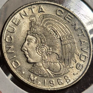 México 1968 50 centavos - Hermosa moneda - #A-021 - Imagen 1 de 2