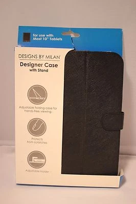NIB Designs by Milan Designer Case (Black) with Rotating Stand for 10" TABLETS  - Image 1 of 4