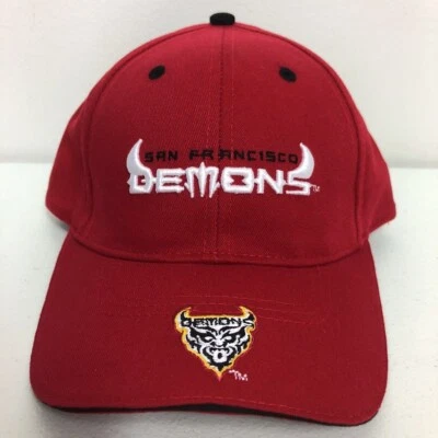 De colección San Francisco Demons XFL Drew Pearson Marketing Sombrero Gorra Roja Nuevo Foto 1 de 4