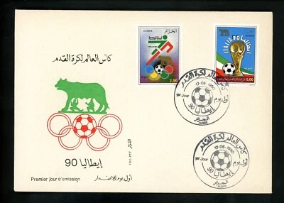 Postal History Algeria FDC #917-918 World Cup Soccer futbol 1990 - Image 1 of 2