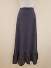 Vintage Skirt Navy Blue White Striped Hearts Long Maxi Gypsy Boho Hippy Size 6 8
