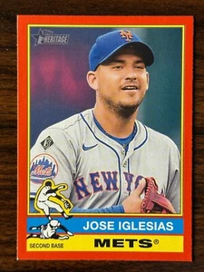 2025 Topps Heritage Jose Iglesias New York Mets Base Red Border Parallel #108 - Picture 1 of 2