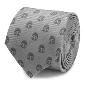 Star Wars Mandalorian Helmet Gray Men's Tie - Picture 1 of 5