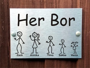 Norwegisches Türschild personalisiert nur für Sie. Norwegen Hausschild - Bild 1 von 2