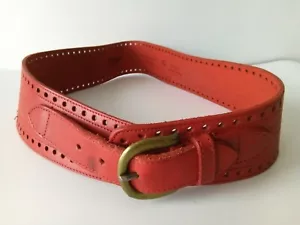 Cinturón rojo de cuero genuino vintage St. Michael 2348/8102 para mujer talla 63-66 cm usado - Imagen 1 de 6