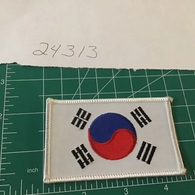 NEW KOREA FLAG WHITE BORDER STITCHED UNIFORM PATCH Martial Arts MMA Dragon - Image 1 of 4