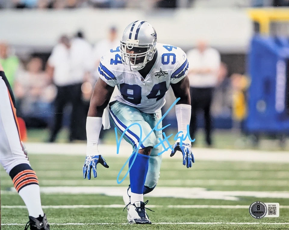 Foto autografiada firmada por DeMarcus Ware 8x10 Dallas Cowboys Salón de la fama Beckett Certificado de autenticidad BAS Foto 1 de 1
