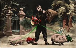 PC CHIMNEY SWEEPER HAPPY NEW YEAR (a74089) - Picture 1 of 2