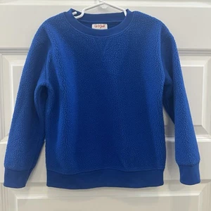 Cat & Jack Royal Blue Fleece Sweatshirt Size 5T Unisex Boys Girls Pullover - Picture 1 of 7