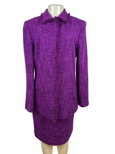 Dana Buchman Damen lila Boucle Rock Anzug Set Größe 10/12 - Bild 1 von 16