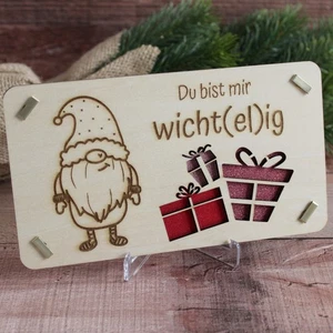 ♥ Geldgeschenk Weihnachten | Weihnachtskarten aus Holz | kleiner Wunscherfüller - Bild 1 von 4