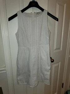 MADEWELL Eyelet Trail Mini Sleeveless Dress in White Women's Size 2 - Picture 1 of 9