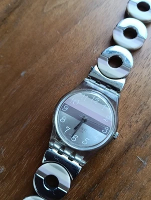 Vintage SWATCH Metallic Dune LK258G Wrist Watch Swiss Made Stainless Steel 2004 - image 1 of 4