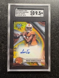 Nico Iamaleava Auto /75 - SGC 9.5, Auto 10 - 2024 Bowman U Best Yellow Ref. - Picture 1 of 2