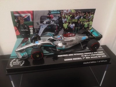 1st Win - Russell 2022 Mercedes W13 Brazilian GP 1/43 Minichamps F1 Formule 1  - Photo 1/4