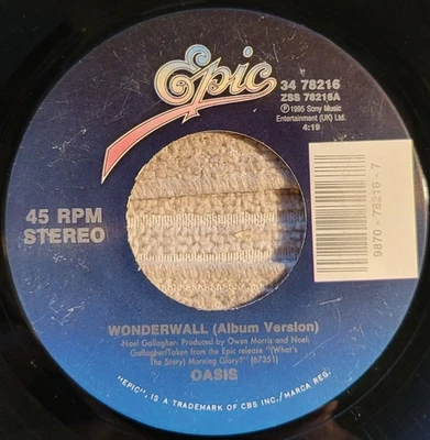 Oasis "Wonderwall (Album Version) / Round Are Way" weak VG+ - Image 1 of 3
