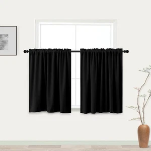 Cortinas de 30 pulgadas de largo para ventanas pequeñas apagón aislamiento térmico corta victoria... - Imagen 1 de 8