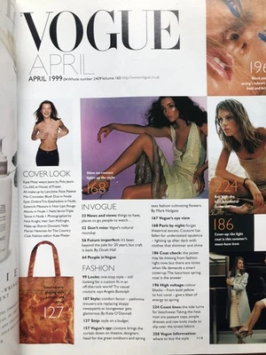 VOGUE MAGAZINE 1999 April KATE MOSS COVER  free gift wrap Fast Dispatch  Foto 1 de 4