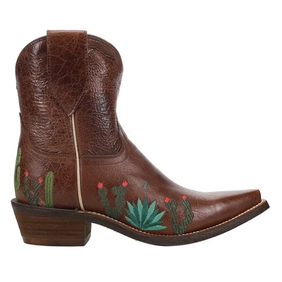 Nocona Botas Agave Bordado Punta Corta Botines de Vaquero Mujer Marrón Botas Informales Foto 1 de 4
