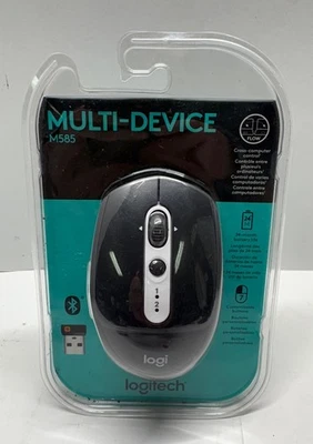 NEW SEALED LOGITECH M585 BLACK MULTI-DEVICE OPTICAL WIRELESS BLUETOOTH MOUSE - Image 1 of 2