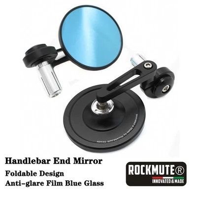 Cafe Racer Black Round End Bar Side Mirror For XSR900 VMAX 1200 1700 MT125 SR400 - Image 1 of 4