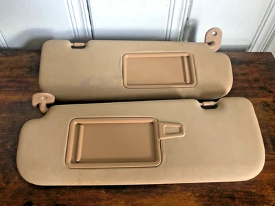 2011-2016 Hyundai Elantra Driver & Passenger Side Sun Visor Set Pair Tan Vinyl - Image 1 of 4