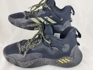 Adidas Harden Stepback 3 Black/Gold Metallic Basketball Sneakers Mens Size 8.5 - Picture 1 of 10