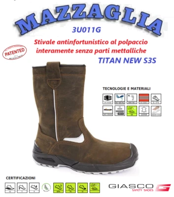 GIASCO TITAN NEW S3S STIVALE ANTINFORTUNISTICO A POLPACCIO 3U011G