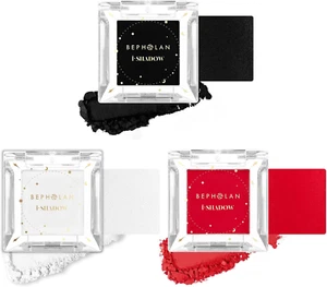 BEPHOLAN Matte Eyeshadow, 3 PCS Single Black White Red Eyeshadow Powder Palet... - Picture 1 of 13
