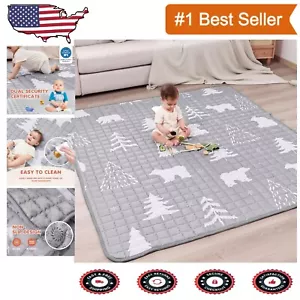 Deluxe 71x59 Non-Slip Baby Play Mat - Foam Cushion & Colorful Learning Patterns - Picture 1 of 8