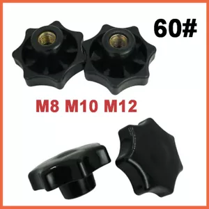 M8 M10 M12 Buchse Gewinde Klemmmuttern Knopf Kunststoff Stern Form Kopf 60# schwarz - Bild 1 von 9