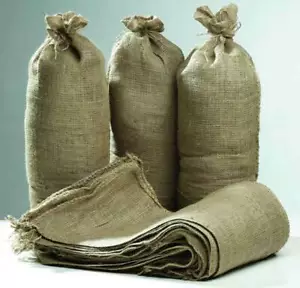 More details for jrt 5 x hessian sandbags sand bags sacks - flood prevention