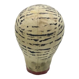 Cloth Canvas Mannequin Head Block Form Wig Hat Display Vintage Patina - Picture 1 of 4