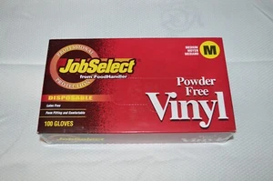 JOB SELECT ~ VINYL GLOVES ~ LATEX FREE ~ POWDER FREE ~ 100 COUNT ~ MEDIUM - Picture 1 of 6